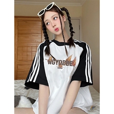 黑袖拼白色
