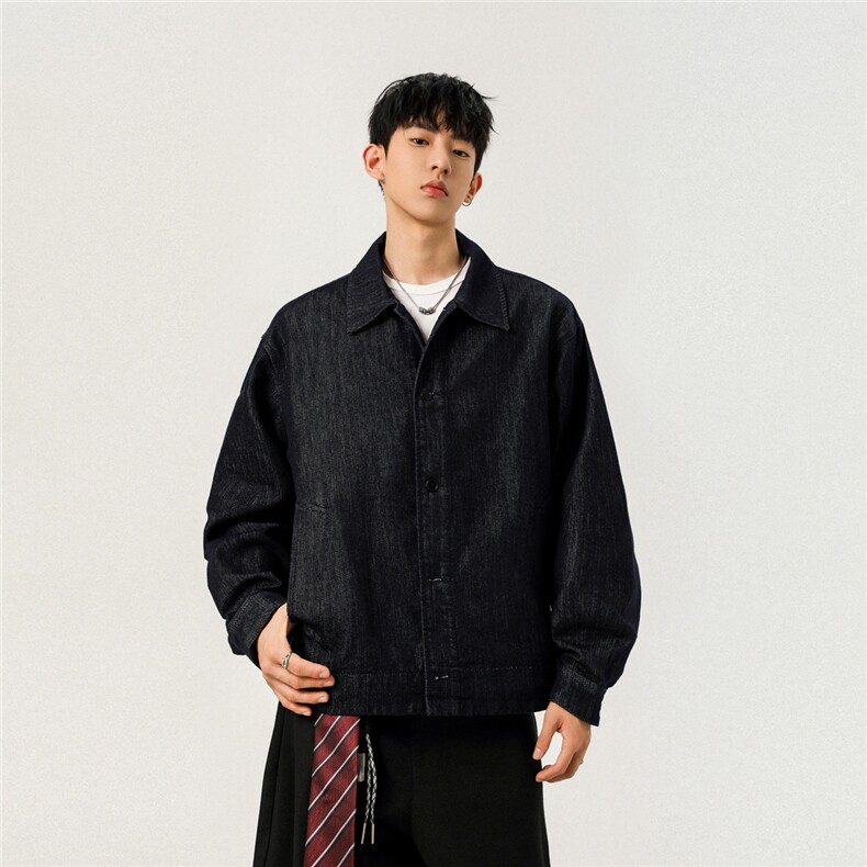 不褪色2025新高品质牛仔夹克宽松韩版工装潮流水洗外套N107/P98,男装工装外套,星座202