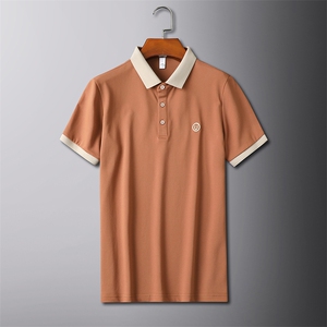 抖音高级感U字刺绣夏季短袖T恤翻领Polo衫半袖D342-T066特P40图片