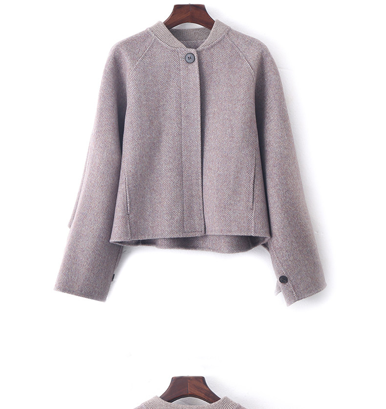 2025年秋季宽松型舒适时尚百搭通勤外套休闲/淑女，女装短外套，锦驼羊绒