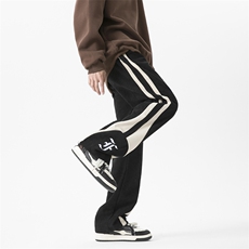 无影墙刺绣灯芯绒裤拼色直筒抽身束脚休闲裤X1213-KK168-P55，男装休闲裤，星座1213