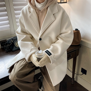 冬季港风中长款毛呢大衣男女呢料夹克潮宽松外套 A071-F03-P125，男装夹克，电商A071