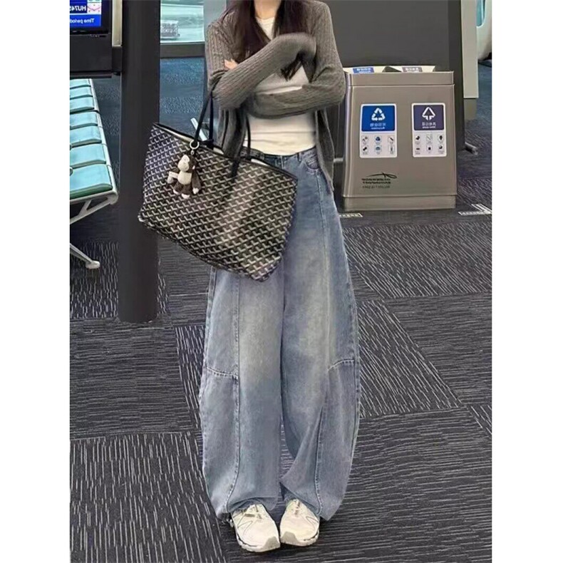 阔腿牛仔裤男女韩版潮流高街帅气百搭2025春季ins长裤RK2543-P53,男装牛仔裤,星座412-1