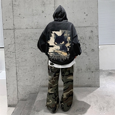 美式潮牌重磅水洗做旧连帽卫衣力推大码男XZ517A-2-Y7756-P68，男装卫衣，星座517A-2