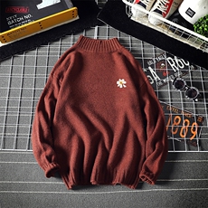 M18059-P45加绒款-P65半高领毛衣男士大码针织衫男毛线衣男线衫，男装针织衫/毛衣，电商A040A