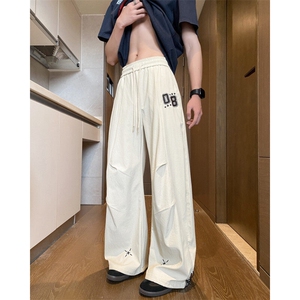 夏季新款美式高街褶皱设计速干宽松伞兵裤B315-K25564-特p35控68图片