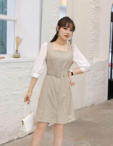 夏季新款连衣裙，女装连衣裙，布丁花