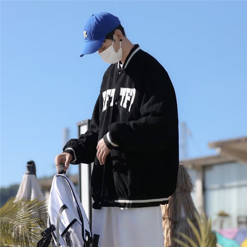男秋季外套潮牌街头植绒刺绣双层灯芯绒W1150P70,男装夹克,星座1116-2