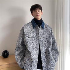牛仔撞色春装夹克青年潮牌宽松外套828P98，男装夹克，电商A458A