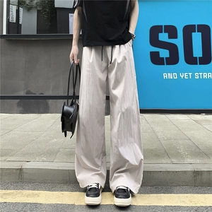 ！2025夏季新款男士直筒宽松休闲裤冰丝长裤310A-4-KZ93-P35,冰丝衣服搭配裙子图片