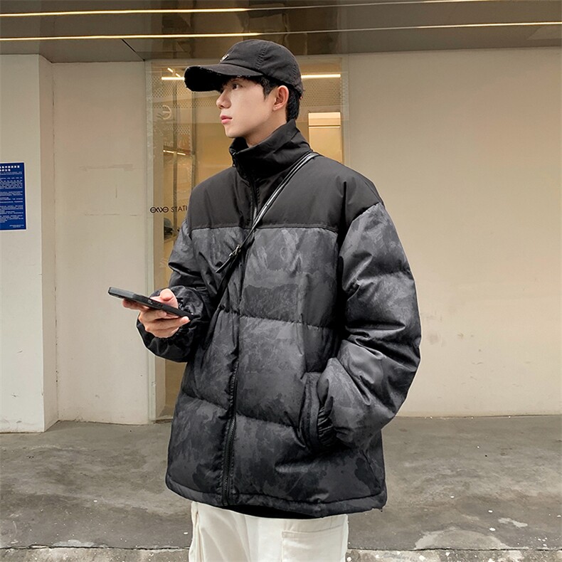 90%白鸭绒羽绒服男冬季美式高街潮牌休闲长款加厚保暖情侣款外套,男装羽绒服,电商A102