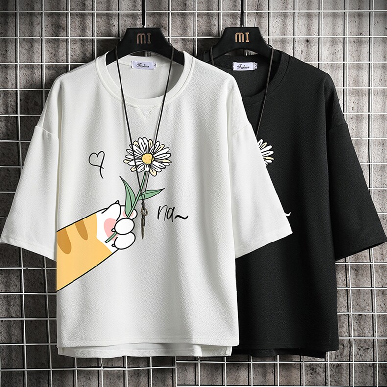春夏季七分袖t恤男大码五分袖男短袖中袖网格挂拍Q11265-P30,男装T恤,电商A040A