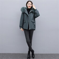 时尚潮流女装棉服冬季保暖短款外套显瘦修身大毛领棉衣,女装棉衣/棉服,浪花E族（衣布洛）