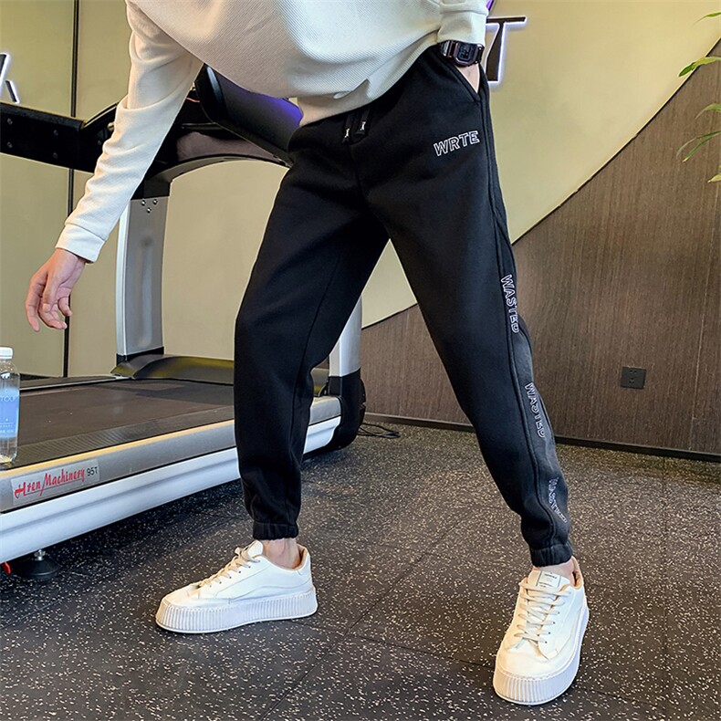 2026春季新款休闲裤男士高品质针织刺绣卫裤束脚运动裤901H80p55，男装休闲裤，星座901