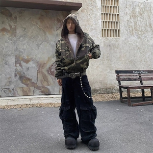 WT140-P120 美式复古座山雕迷彩外套冬季加绒保暖短款棉服男女图片