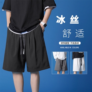 2023凉爽夏季冰丝百搭休闲超薄五分短裤DK515-特批20,7-20度穿衣搭配图图片