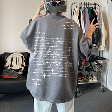 2026夏季新款麂皮绒得物抖音品质印花短袖T恤djp265-特批23控39，男装T恤，星座605(原A050)