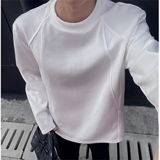 长袖T恤男美式重磅cleanfit卫衣拼接解构休闲上衣25XW99600特批18，男装T恤，电商A042
