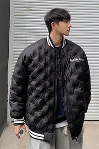 1定制面料宽松保暖棒球领大码M-5XL羽绒服男外套8709P168控229图片
