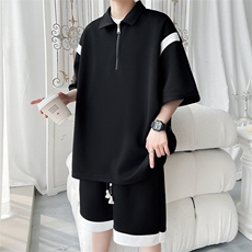 拼接polo衫套装大码情侣T3611特P30控58/DK8602特P25控48，男装休闲套装，电商A007