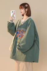 中性风2026秋季新款港风趣味印花设计感情侣卫衣夹克JK903p65控88，男装夹克，A247A