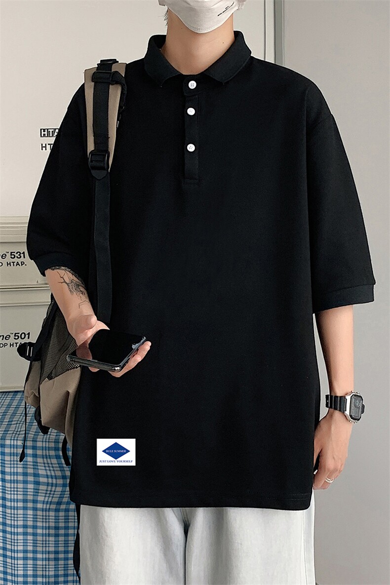PL57061-P35翻领短袖polo衫男大码胖子半袖t恤男有领保罗衫模特,男装Polo衫,电商A040