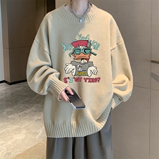 半高领毛衣男大码胖子针织衫毛线衣M18380-P45加绒款-P65，男装针织衫/毛衣，电商A040