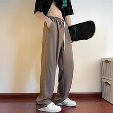 2023美式高街裤子男春秋季宽松直筒潮牌坠感阔腿PK43-P35，男装休闲裤，星座1109-3