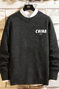 加厚加绒毛衣男大码毛线衣男针织衫 M19248-P45 加绒款-P65 砖墙图片