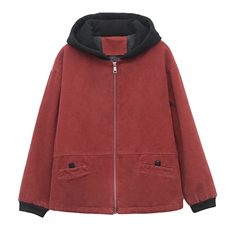 叶笙衣82539撞色加绒加厚外套，女装棉衣/棉服，叶笙衣