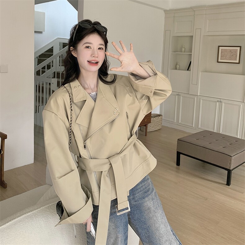 明星同款气质短款外套女春秋2025新款英伦风设计感小个子时尚风衣，女装短外套，浙宝220