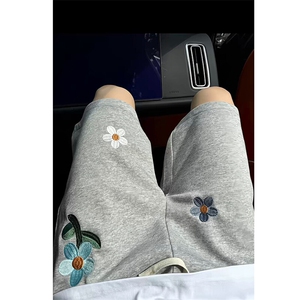 A23-特P25    美式cleanfit小花刺绣裤子男款夏季图片