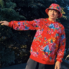 B203秋冬男女休闲圆领大码东北大花卫衣团队表演出汉服舞蹈学生潮，男装卫衣，星座115A-2