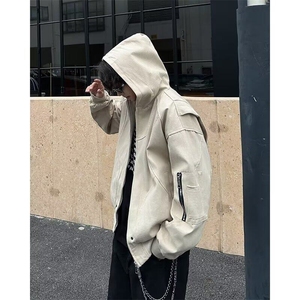 哈灵顿帆布座山雕夹克外套男冬款美式解构连帽棒球服W6318-P88,女孩最讨厌异性穿搭图片