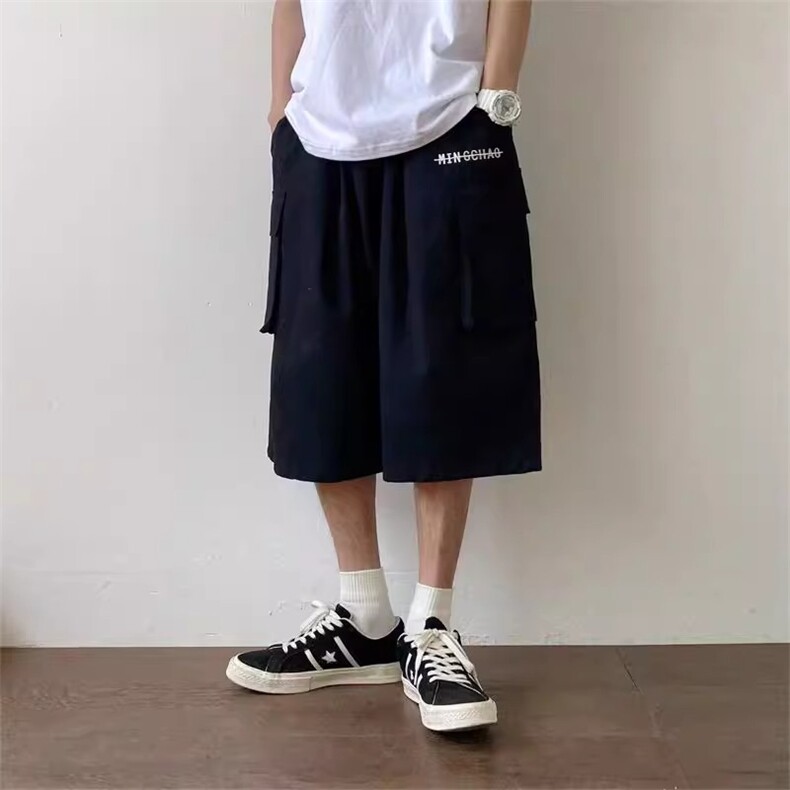 纯棉夏季短裤男女薄款2025韩版潮流宽松日系百搭工装休闲七分裤子,男装牛仔裤,星座506A