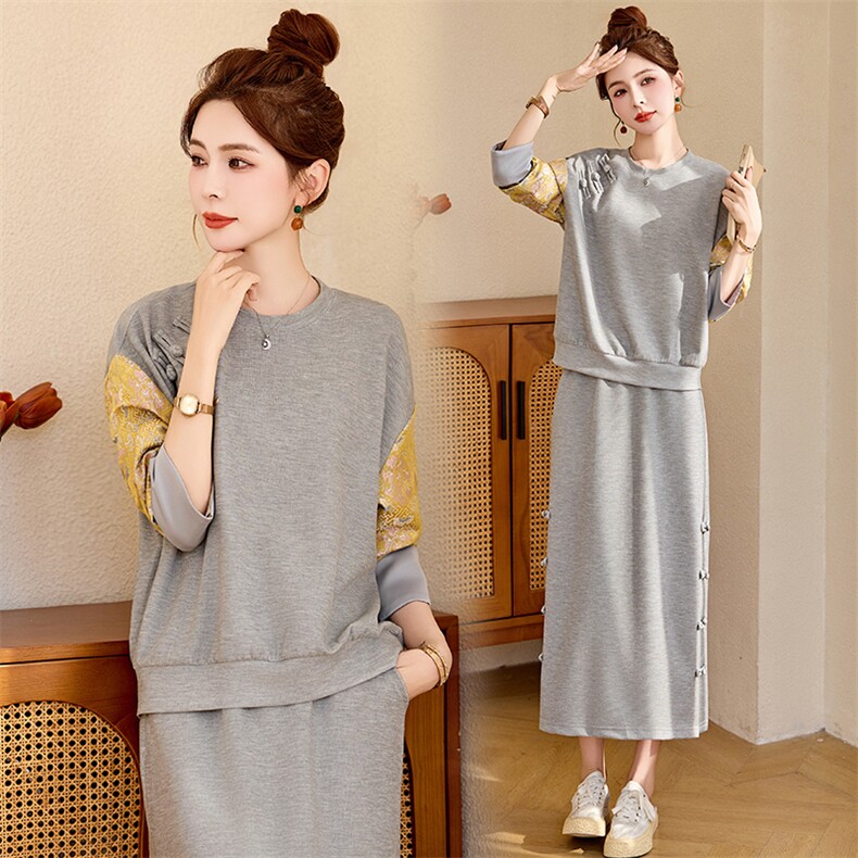 新中式休闲运动套装春季2025新款超火两件套小个子卫衣一整套现货，女装运动套装，一安秀