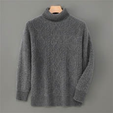 2025年秋季套头长袖青春流行高翻领，男装羊毛衫，宇灿羊绒