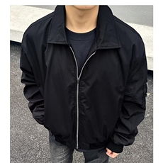 美式外套男款春秋季翻领棒球服藏青色飞行员夹克男上衣服WJK125，男装夹克，星座208-5