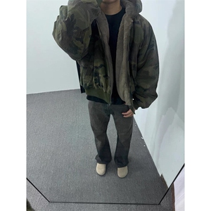 【有货】DF2221-P128美式迷彩连帽外套冬季潮牌高级感加厚保暖服图片