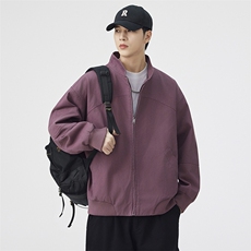 美式cleanfit教练飞行夹克男款秋季高级感廓形短款外套立领棒球服，男装夹克，电商A157B