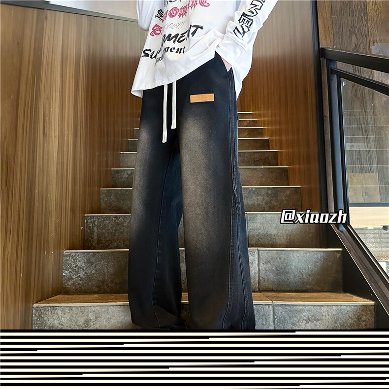 XZ616秋季新款重磅设计感贴标分割牛仔休闲裤TY1010特P65控78,男装休闲裤,星座512A（原616）