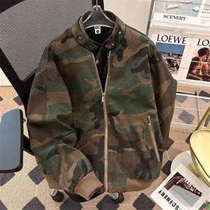工装迷彩外套男女重工拼接短款休闲宽松棒球服夹克潮1299 P85图片