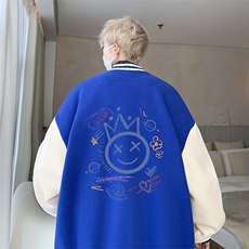 摇粒绒棒球服男大码开衫卫衣男夹克BF86180-P65，男装夹克，电商A040