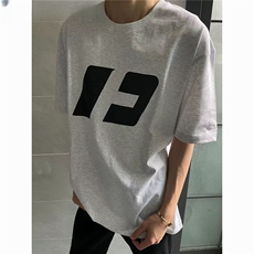 夏季宽松纯棉字母印花圆领纯色短袖T恤新款美式潮牌情侣半袖，男装T恤，四季星座505