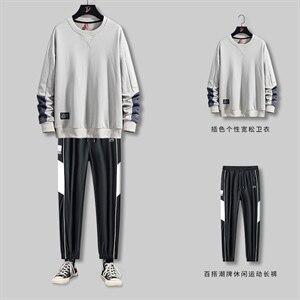 秋季新款潮牌ins时尚搭配青少年男士休闲卫衣套装SW208+K0099-P50图片