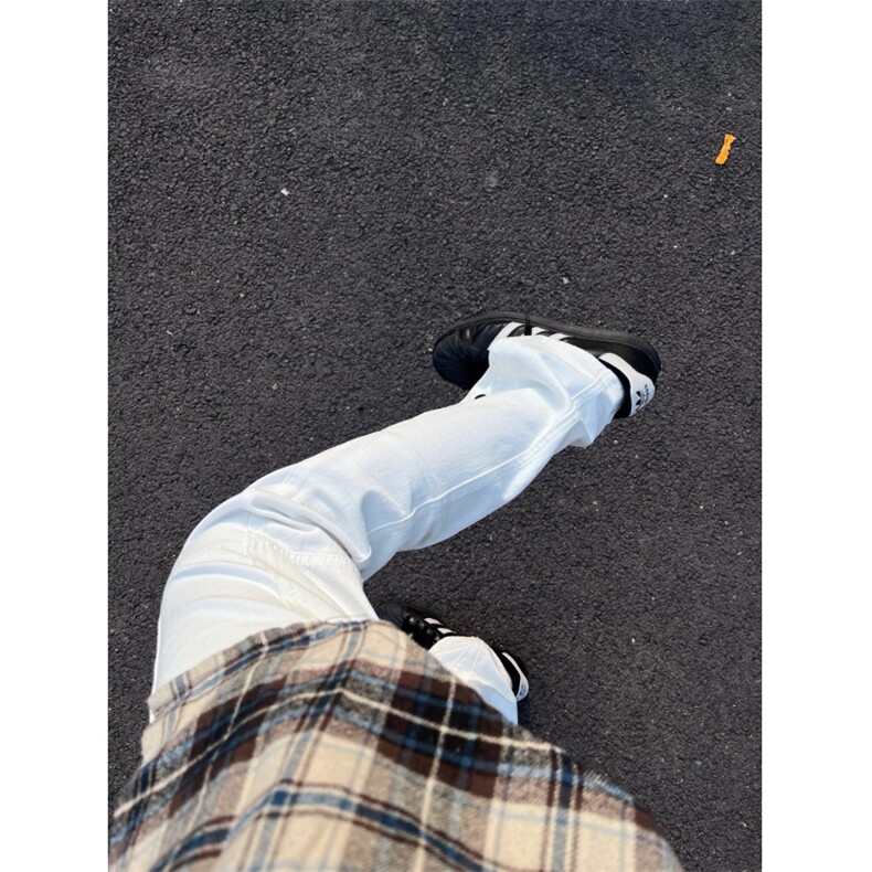 有货cleanfit白色牛仔裤男美式高街vibe裤子直筒微喇裤C112LL-P50,男装牛仔裤,星座1007（原301D）