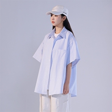 条纹衬衫男韩版短袖潮流百搭2023夏季新款ins宽松外套CY293-P30，男装衬衫，星座412-3