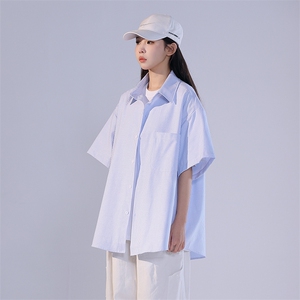 条纹衬衫男韩版短袖潮流百搭2023夏季新款ins宽松外套CY293-P30图片