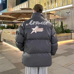 新款立领pu皮印花棉衣男秋冬季加厚面包服外套保暖棉服MY621-P115图片