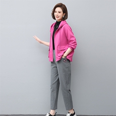 2023春季新款时尚休闲气质个性减龄宽松休闲连帽套装，女装套装/套裙，独衣靓